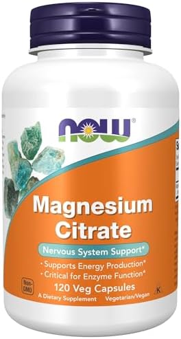 NOW Supplements  Magnesium Citrate  Enzyme Function   Nervous System Support   120 Veg Capsules