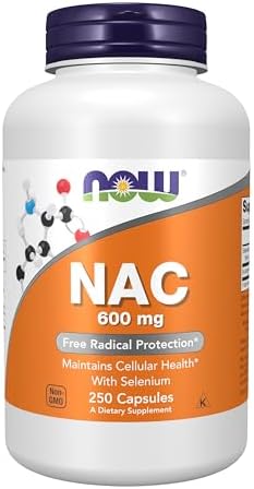 NOW Supplements  NAC  N Acetyl Cysteine  600 mg with Selenium  250 Veg Capsules