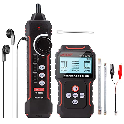 NOYAFA NF 8209S Network Cable Tester   Upgrade Ethernet Cable Tester with PoE Detection  NCV Voltage Test  Cable Length Measurement  Port Flashing & Anti Interference Scan Modes