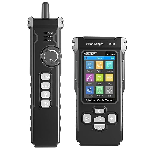 NOYAFA NF 8508 Network Cable Tester with Optical Power Meter  CAT5 CAT6 Cable Toner Ethernet Cable Tester  RJ45 Network Tester  VFL PoE QC Test Wire Tracer Port Flashing 200M Length Test