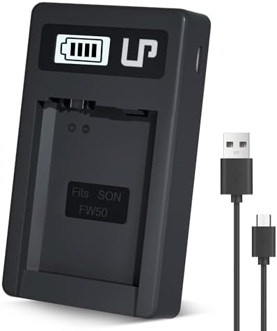 NP FW50 Battery Charger  LP Charger Compatible with Sony Alpha A6000  A6400  A6100  A6300  A6500  A5100  A7  A7 II  A7R  A7R II  A7R2  A7S  A7S II  A7S2  A5000  A3000  A55  RX10  NEX 3/5/7 Series