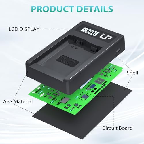 NP FW50 Battery Charger  LP Charger Compatible with Sony Alpha A6000  A6400  A6100  A6300  A6500  A5100  A7  A7 II  A7R  A7R II  A7R2  A7S  A7S II  A7S2  A5000  A3000  A55  RX10  NEX 3/5/7 Series