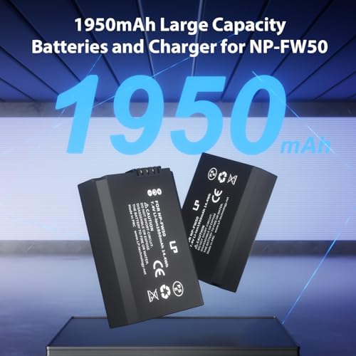 NP FW50 Battery Charger  LP Charger Compatible with Sony Alpha A6000  A6400  A6100  A6300  A6500  A5100  A7  A7 II  A7R  A7R II  A7R2  A7S  A7S II  A7S2  A5000  A3000  A55  RX10  NEX 3/5/7 Series
