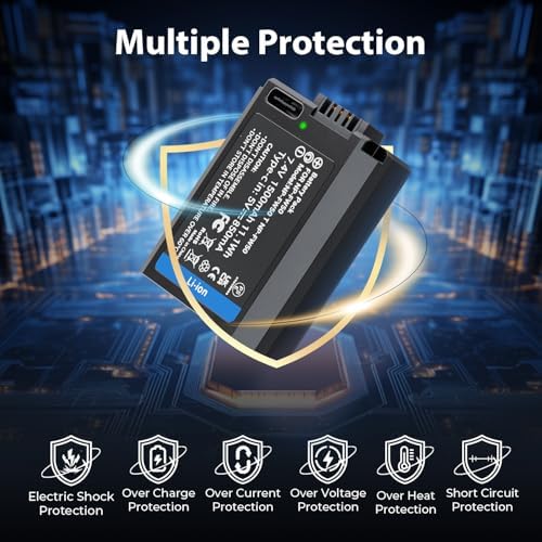 NP FW50 Battery Charger  LP Charger Compatible with Sony Alpha A6000  A6400  A6100  A6300  A6500  A5100  A7  A7 II  A7R  A7R II  A7R2  A7S  A7S II  A7S2  A5000  A3000  A55  RX10  NEX 3/5/7 Series