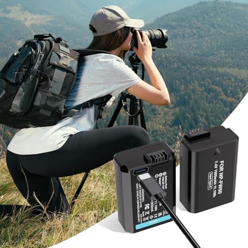 NP FW50 Battery Charger  LP Charger Compatible with Sony Alpha A6000  A6400  A6100  A6300  A6500  A5100  A7  A7 II  A7R  A7R II  A7R2  A7S  A7S II  A7S2  A5000  A3000  A55  RX10  NEX 3/5/7 Series