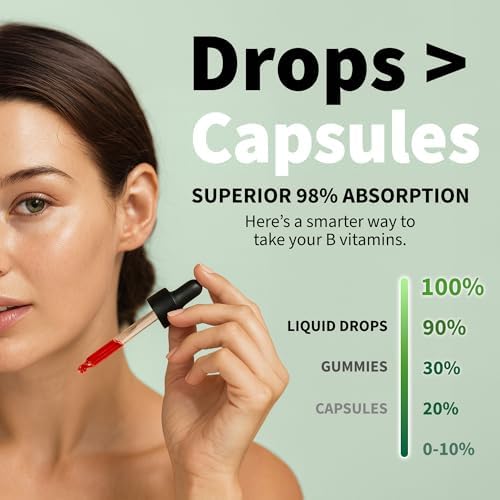 NUSAVA  2 Pack  Extra Strength Liquid Vitamin B12 Sublingual Vitamin B Complex   B12 Drops 10000mcg   Methylcobalamin for Energy  Brain  and Heart Support  Raspberry Flavor  2 floz  80 Servings