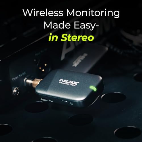 NUX B 7PSM 5 8 GHz Wireless in Ear Monitor System  Stereo IEM Charging Case Included  Stereo Audio transmitting  Designed for Live Shows and Band Rehearsals not Suitable for Personal Silent Practice