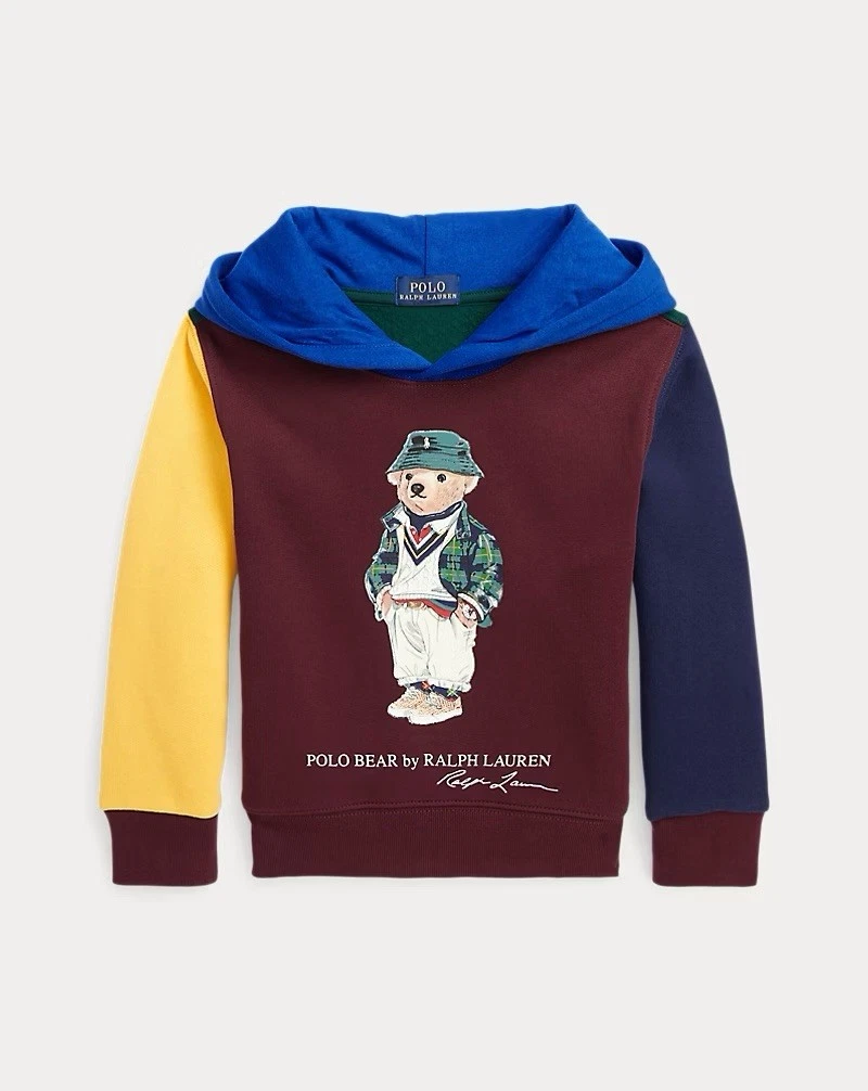 NWT Boys POLO RALPH LAUREN Multicolor Polo Bear Hoodie  Size L