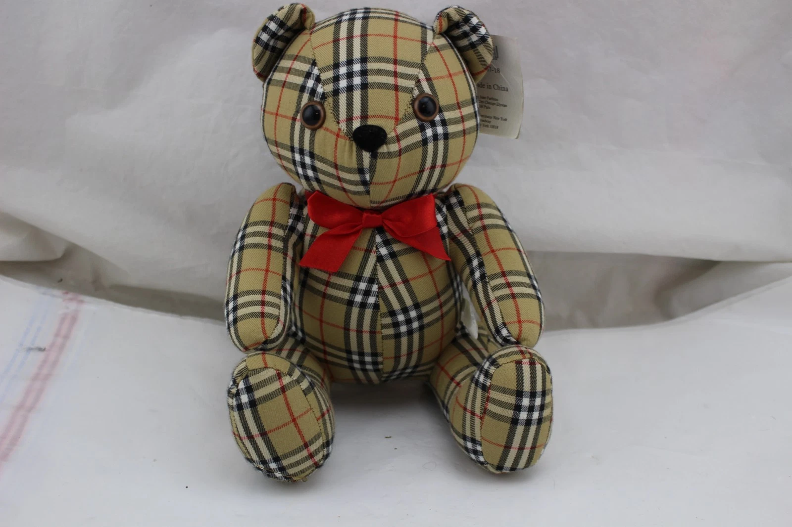NWT Burberry Nova Tan Checkered Plaid 10" Teddy Bear Plush