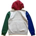 NWT Polo Ralph Lauren Boys Polo Bear Student Gray Colorblock Fleece Hoodie 10 12