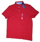 NWT Tommy Hilfiger Men s  Regular Fit Solid Short Sleeve Polo Shirt Red MD