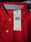 NWT Tommy Hilfiger Men s  Regular Fit Solid Short Sleeve Polo Shirt Red MD