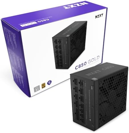 NZXT C750 Gold Core   750W ATX 3 1 Power Supply   80 Plus Gold   Cybenetics Platinum   Fully Modular   PCIe 5 1 300W 12V 2x6   Zero RPM Fan   105 C Capacitors   Black
