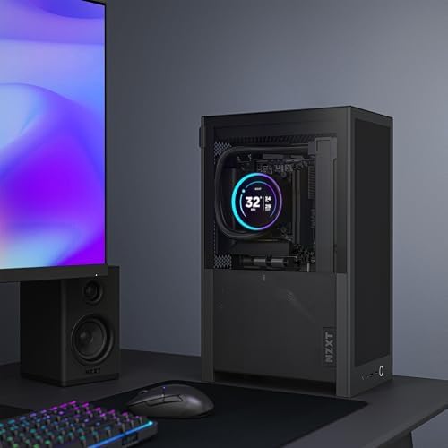 NZXT H2 Flow - Carcasa para PC Mini-ITX de 20,7 L de alto flujo de aire, incluye 2 ventiladores superiores de 4.724 in y cable vertical PCIe 5.0 - GPU de 13.031 in - Radiador de 11.024 in - Negro