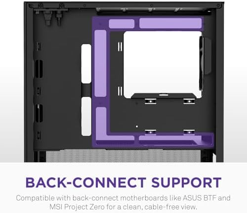 NZXT H3 Flow   Micro ATX PC Case   Optimized Airflow   Includes 1 x 120mm Rear Fan   Supports Full Sized GPUs   Fits 280mm Front  240mm Top Radiator   Back Connect Motherboard   Black