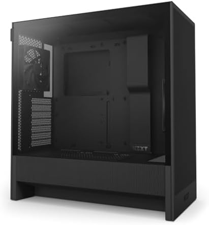NZXT H5 Flow 2024   Compact ATX Mid Tower PC Gaming Case   High Airflow   2 x 120mm Fans Included   360mm Front & 240mm Top Radiator Support   Cable Management System   Tempered Glass   Black
