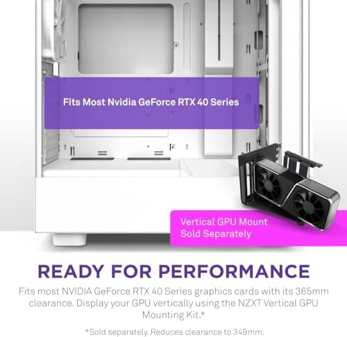 NZXT H5 Flow 2024   Compact ATX Mid Tower PC Gaming Case   High Airflow   2 x 120mm Fans Included   360mm Front & 240mm Top Radiator Support   Cable Management System   Tempered Glass   Black