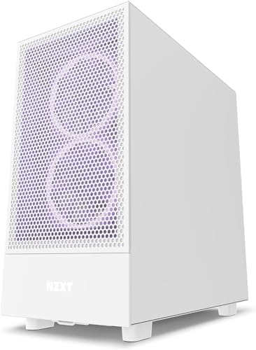 NZXT H5 Flow 2024   Compact ATX Mid Tower PC Gaming Case   High Airflow   2 x 120mm Fans Included   360mm Front & 240mm Top Radiator Support   Cable Management System   Tempered Glass   Black