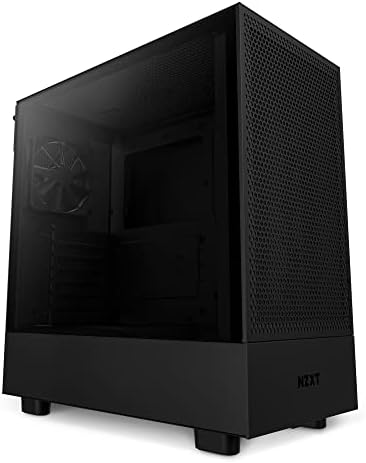 NZXT H5 Flow 2024   Compact ATX Mid Tower PC Gaming Case   High Airflow   2 x 120mm Fans Included   360mm Front & 240mm Top Radiator Support   Cable Management System   Tempered Glass   Black