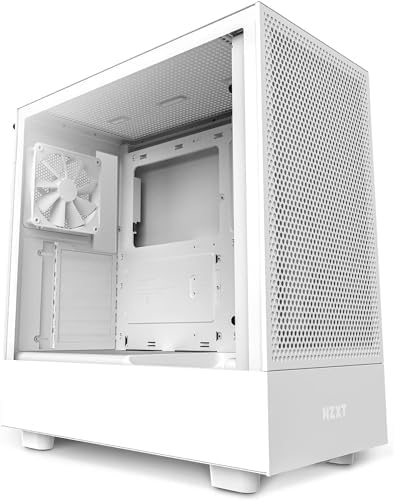 NZXT H5 Flow 2024   Compact ATX Mid Tower PC Gaming Case   High Airflow   2 x 120mm Fans Included   360mm Front & 240mm Top Radiator Support   Cable Management System   Tempered Glass   Black
