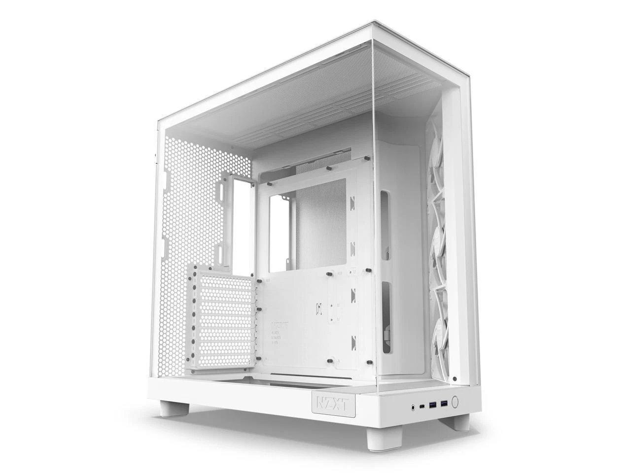NZXT H6 FLOW   Compact Dual Chamber Mid Tower Airflow ATX PC Case  White