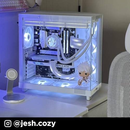 NZXT H6 Flow RGB Mid Tower Airflow Case with 3 RGB Fans  Panoramic Glass Panels  Cable Management   Black