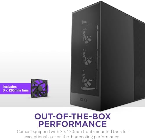 NZXT H7 Flow 2024   Mid Tower ATX Airflow Case   Includes Pre Installed 3 x 120mm Fans   Supports Bottom Fans for Dedicated GPU Cooling   Cable Management   White