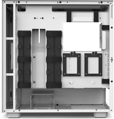 NZXT H7 Flow 2024   Mid Tower ATX Airflow Case   Includes Pre Installed 3 x 120mm Fans   Supports Bottom Fans for Dedicated GPU Cooling   Cable Management   White