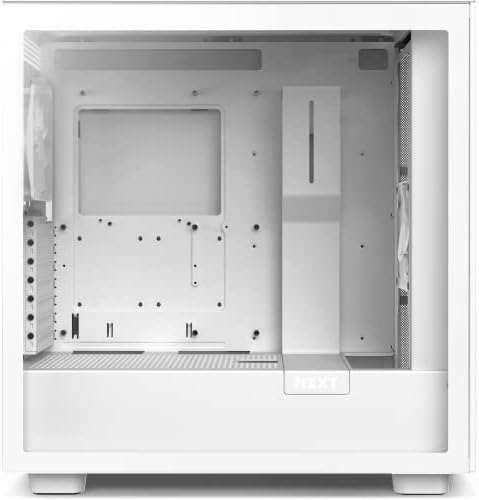 NZXT H7 Flow 2024   Mid Tower ATX Airflow Case   Includes Pre Installed 3 x 120mm Fans   Supports Bottom Fans for Dedicated GPU Cooling   Cable Management   White