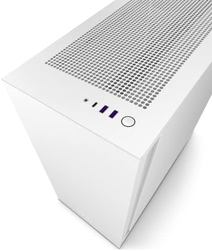 NZXT H7 Flow 2024   Mid Tower ATX Airflow Case   Includes Pre Installed 3 x 120mm Fans   Supports Bottom Fans for Dedicated GPU Cooling   Cable Management   White