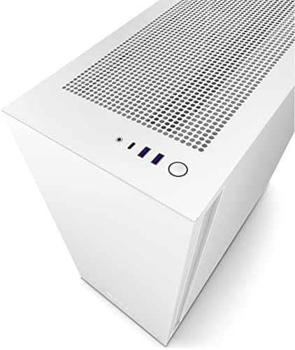 NZXT H7 Flow 2024   Mid Tower ATX Airflow Case   Includes Pre Installed 3 x 120mm Fans   Supports Bottom Fans for Dedicated GPU Cooling   Cable Management   White