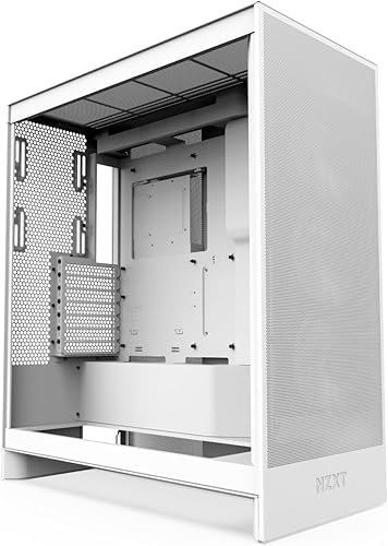 NZXT H7 Flow 2024   Mid Tower ATX Airflow Case   Includes Pre Installed 3 x 120mm Fans   Supports Bottom Fans for Dedicated GPU Cooling   Cable Management   White