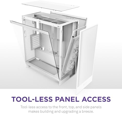 NZXT H7 Flow 2024   Mid Tower ATX Airflow Case   Includes Pre Installed 3 x 120mm Fans   Supports Bottom Fans for Dedicated GPU Cooling   Cable Management   White