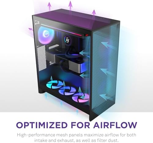 NZXT H7 Flow RGB Mid Tower ATX Airflow Case with RGB Fans