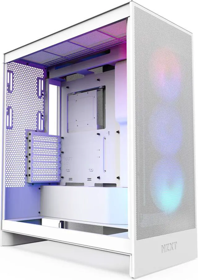 NZXT H7 Flow RGB  2024  Mid Tower Case   All White CM H72FW R1