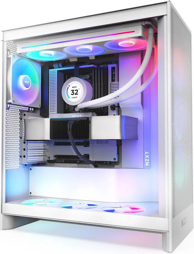 NZXT H7 Flow RGB  2024  Mid Tower Case   All White CM H72FW R1