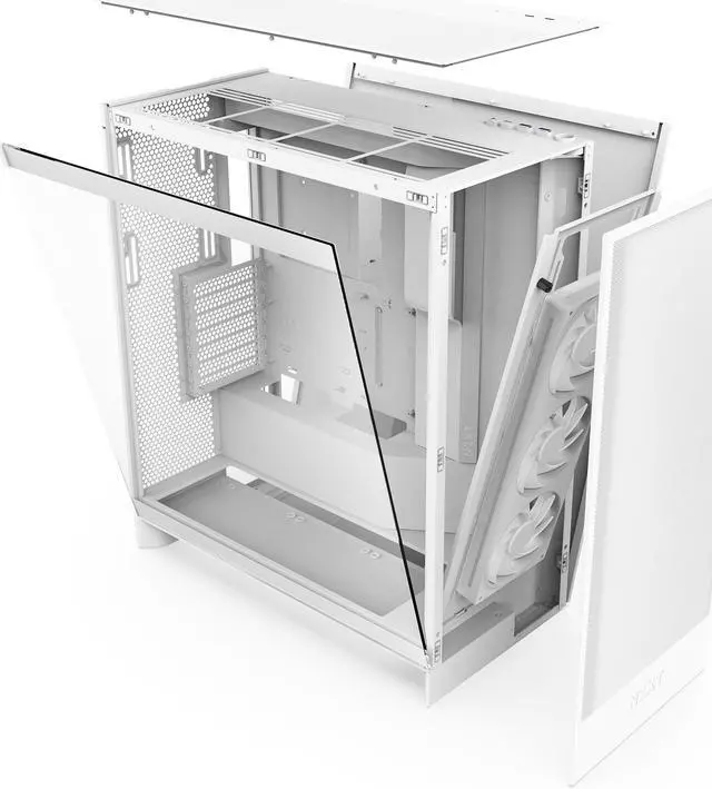 NZXT H7 Flow RGB  2024  Mid Tower Case   All White CM H72FW R1