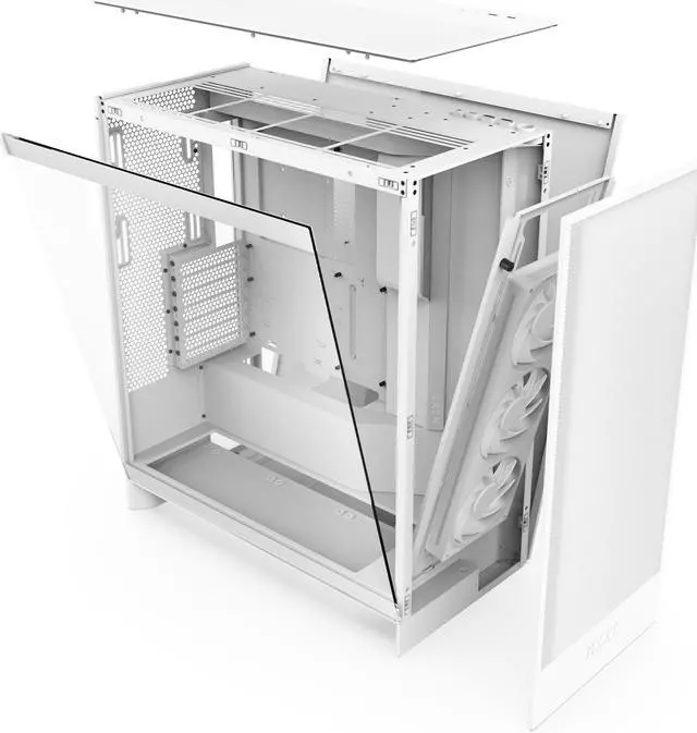 NZXT H7 Flow  2024  Mid Tower Case   All White CM H72FW 01