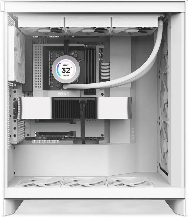 NZXT H7 Flow  2024  Mid Tower Case   All White CM H72FW 01