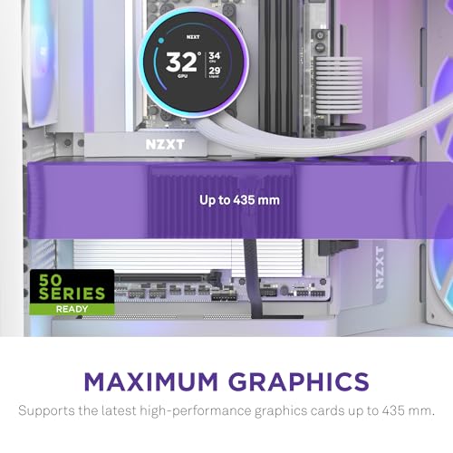 NZXT H9 Flow RGB  2025    Large Dual Chamber ATX Mid Tower Airflow PC Case   Includes 1 x 420mm RGB Fan Unit & 1 x 120mm Fan   420mm Radiator Support   Tempered Glass   Back Connect Ready   White