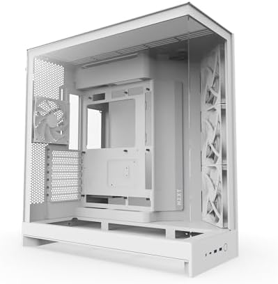 NZXT H9 Flow  2025    Large Dual Chamber ATX Mid Tower Airflow PC Case   Includes 3 x 140mm & 1 x 120mm Fans   420mm Radiator Support   Tempered Glass   Back Connect Ready   White