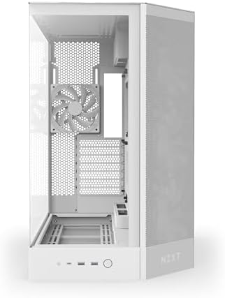 NZXT H9 Flow  2025    Large Dual Chamber ATX Mid Tower Airflow PC Case   Includes 3 x 140mm & 1 x 120mm Fans   420mm Radiator Support   Tempered Glass   Back Connect Ready   White