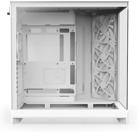 NZXT H9 Flow  2025    Large Dual Chamber ATX Mid Tower Airflow PC Case   Includes 3 x 140mm & 1 x 120mm Fans   420mm Radiator Support   Tempered Glass   Back Connect Ready   White