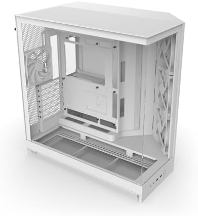 NZXT H9 Flow  2025    Large Dual Chamber ATX Mid Tower Airflow PC Case   Includes 3 x 140mm & 1 x 120mm Fans   420mm Radiator Support   Tempered Glass   Back Connect Ready   White