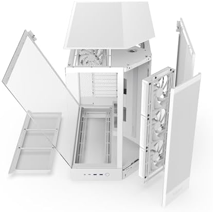 NZXT H9 Flow  2025    Large Dual Chamber ATX Mid Tower Airflow PC Case   Includes 3 x 140mm & 1 x 120mm Fans   420mm Radiator Support   Tempered Glass   Back Connect Ready   White