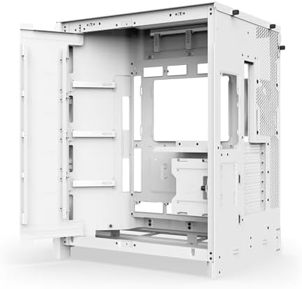 NZXT H9 Flow  2025    Large Dual Chamber ATX Mid Tower Airflow PC Case   Includes 3 x 140mm & 1 x 120mm Fans   420mm Radiator Support   Tempered Glass   Back Connect Ready   White