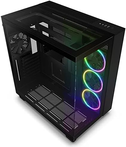 NZXT H9 Flow  2025    Large Dual Chamber ATX Mid Tower Airflow PC Case   Includes 3 x 140mm & 1 x 120mm Fans   420mm Radiator Support   Tempered Glass   Back Connect Ready   Black