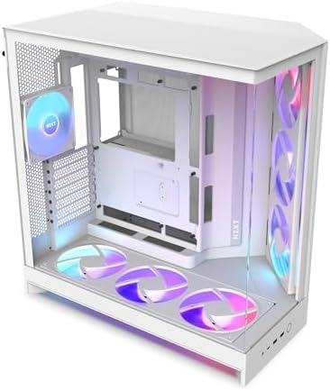 NZXT H9 Flow  2025    Large Dual Chamber ATX Mid Tower Airflow PC Case   Includes 3 x 140mm & 1 x 120mm Fans   420mm Radiator Support   Tempered Glass   Back Connect Ready   Black
