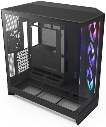 NZXT H9 Flow  2025    Large Dual Chamber ATX Mid Tower Airflow PC Case   Includes 3 x 140mm & 1 x 120mm Fans   420mm Radiator Support   Tempered Glass   Back Connect Ready   Black