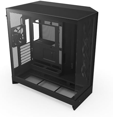 NZXT H9 Flow  2025    Large Dual Chamber ATX Mid Tower Airflow PC Case   Includes 3 x 140mm & 1 x 120mm Fans   420mm Radiator Support   Tempered Glass   Back Connect Ready   Black